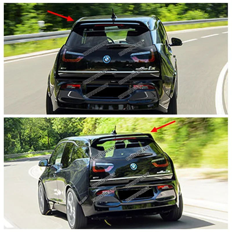Passend für BMW I3 i3S Schrägheck 2014–2020, glänzend schwarz, Heckklappenlippe, FRP-Flügelspoiler, Auto-Styling