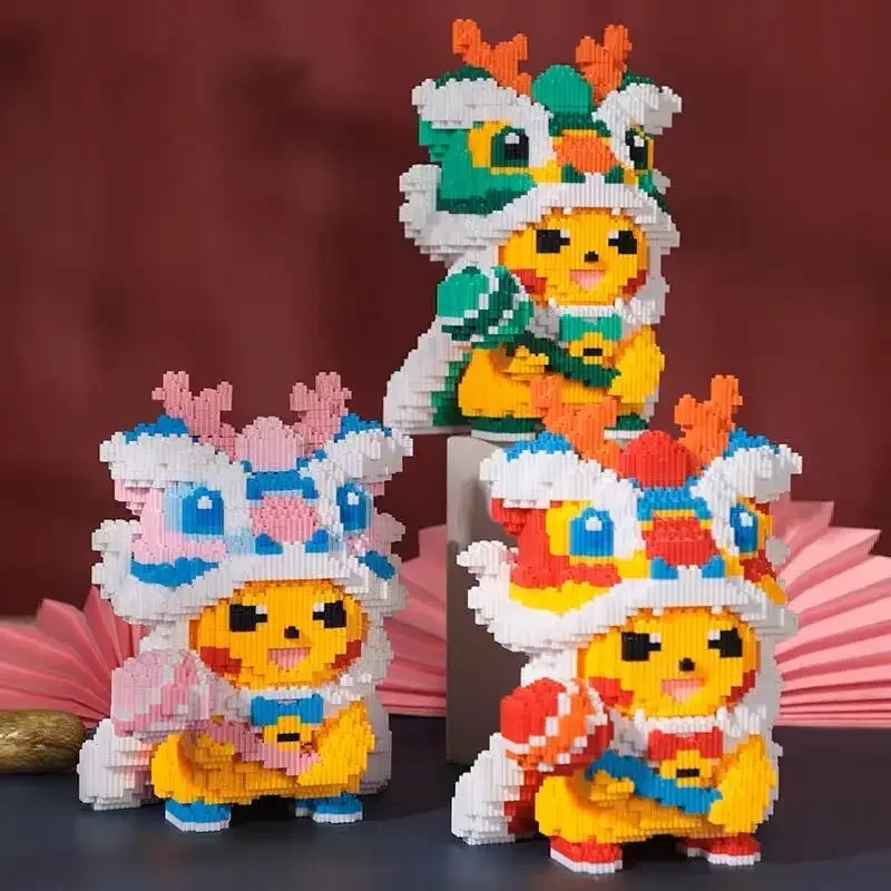 

Cute Pikachu Compatible Lego Blocks Small Particles Puzzle Puzzle Toys Pokémon Adult High Difficulty Puzzle Boy Girl Toy Gift