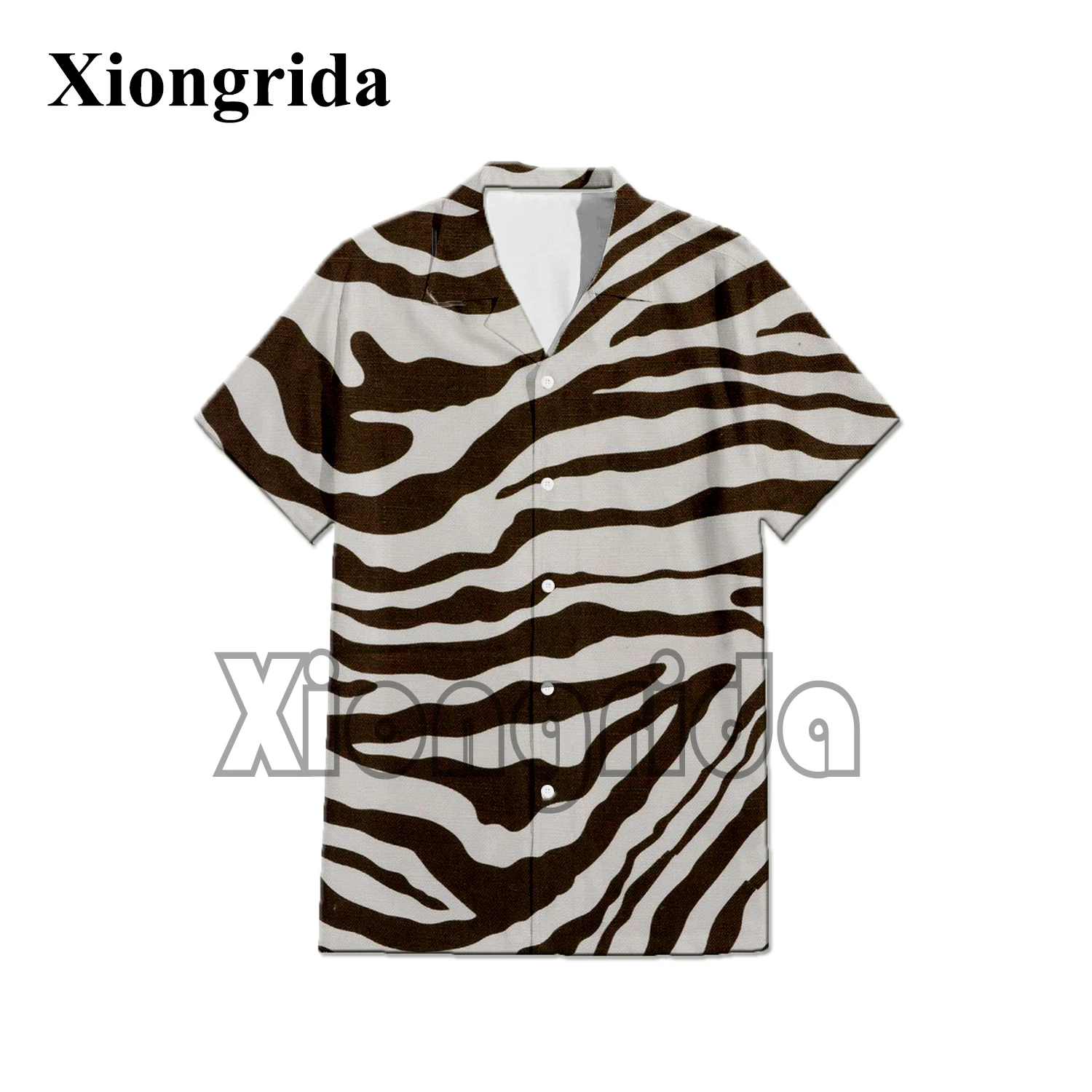 

Novelty Zebra Grain Striped Shirts Unisex Hip Hop Street Funny Black White Zebra Print Short Sleeve Blouse Harajuku Men's Top