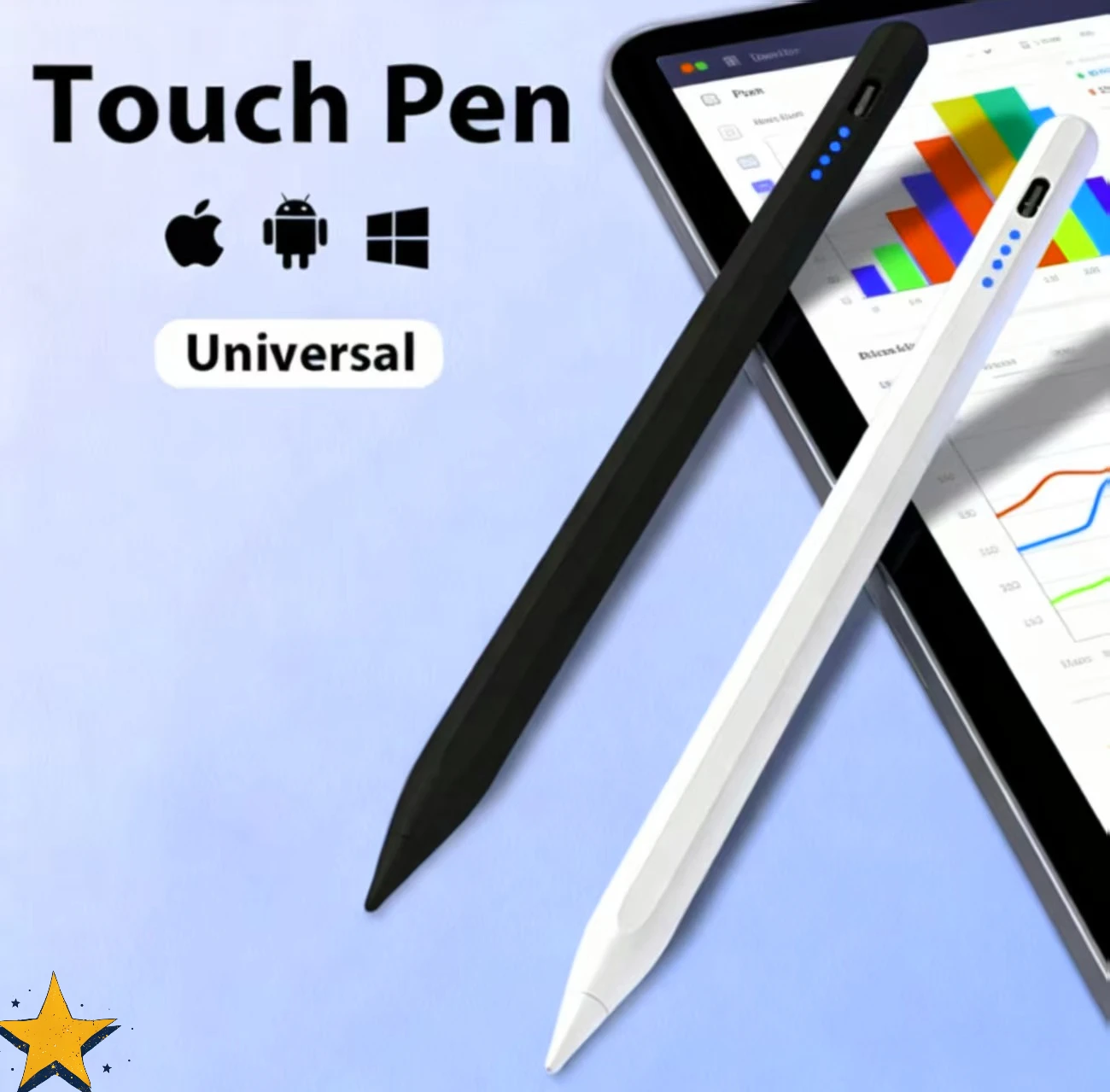 Universal Stylus Pen Touch Pen with Palm Rejection No Lag for iPhone Android Tablet Samsung Huawei Galaxy Xiaomi Microsoft