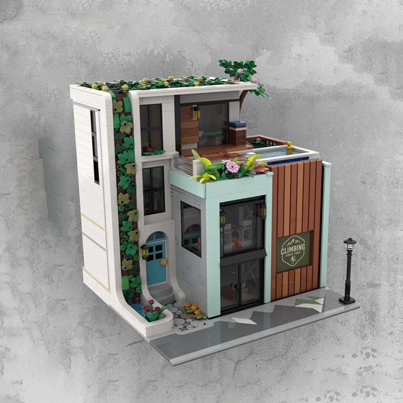 وحدات بناء المدينة Moc قوالب بناء وحدات تسلق الصالة الرياضية والشقة التكنولوجيا كتل عيد الميلاد لتقوم بها بنفسك لعبة هدية البناء #2