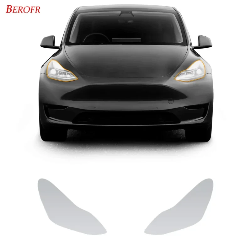 Pre-cut PPF Car Headlight Protective Film TPU Clear For Tesla Model Y 2020-2023 Rearview Transparent Scratch Resistant 2PCS/SET