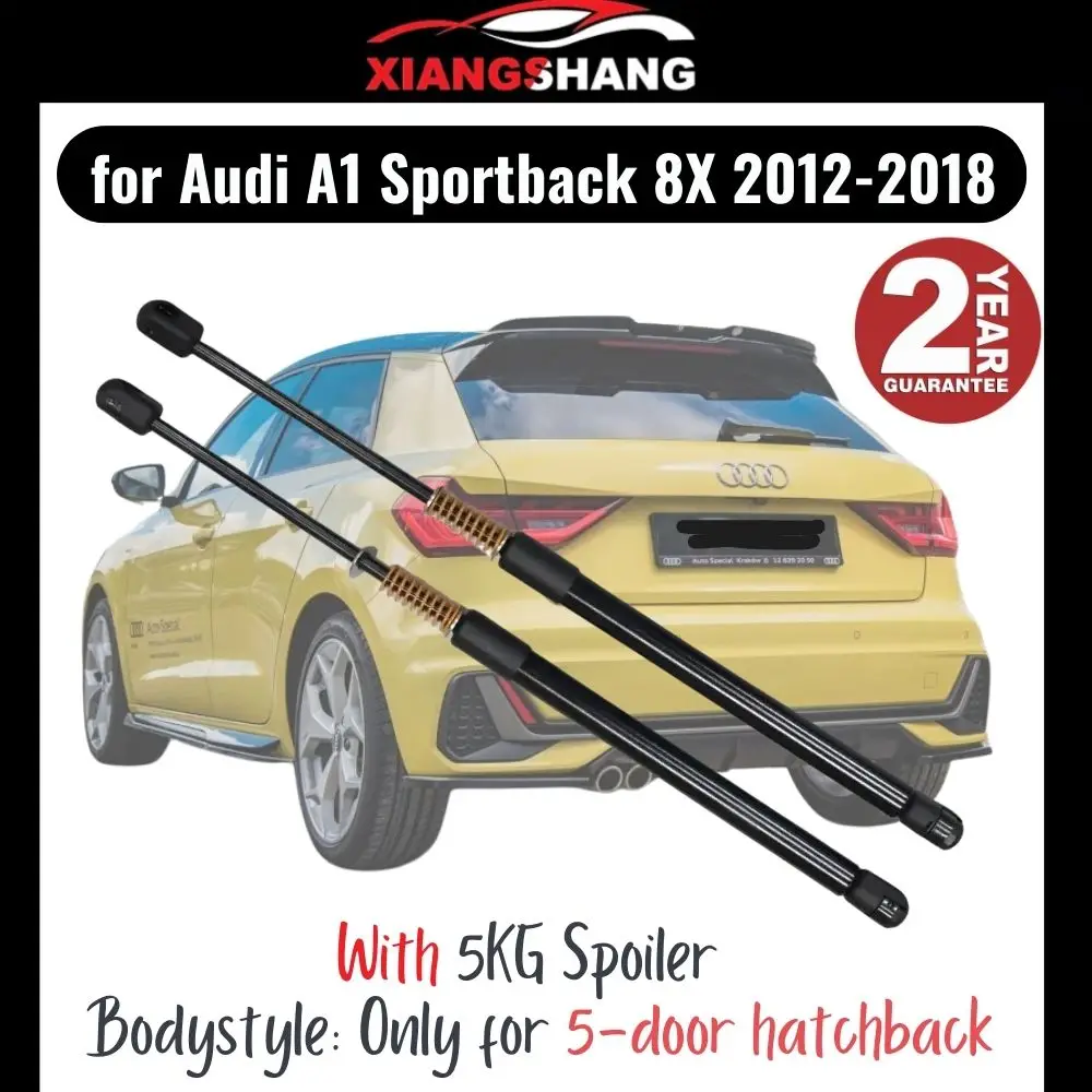 

2pcs Rear Tailgate Damper for Audi A1 Sportback Mk1 8X 2012-2018 With 5KG Spoiler WITH SPRING Trunk Boot Gas Struts Lift support