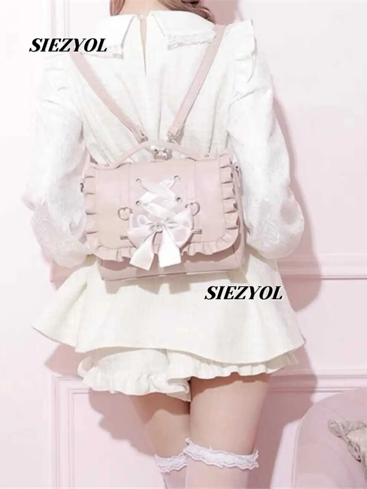 2026 New Lolita Ribbon Bow Shoulder Bag Sweet and Cute Girl Fashion Versatile Pink Love Portable Oblique Span Cosmetic Bags