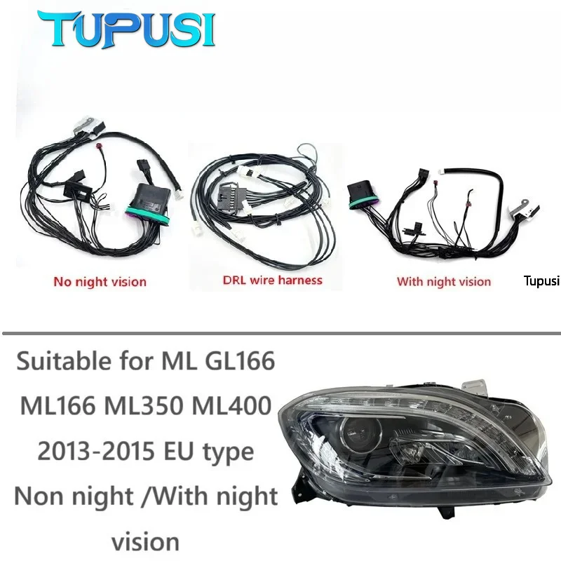 Headlight Wiring Harness Internal Plug Wire Harnes DRL Wire Suitable for Mercedes-Benz ML166 ML300 ML350 ML400 2013-2015 EU Type