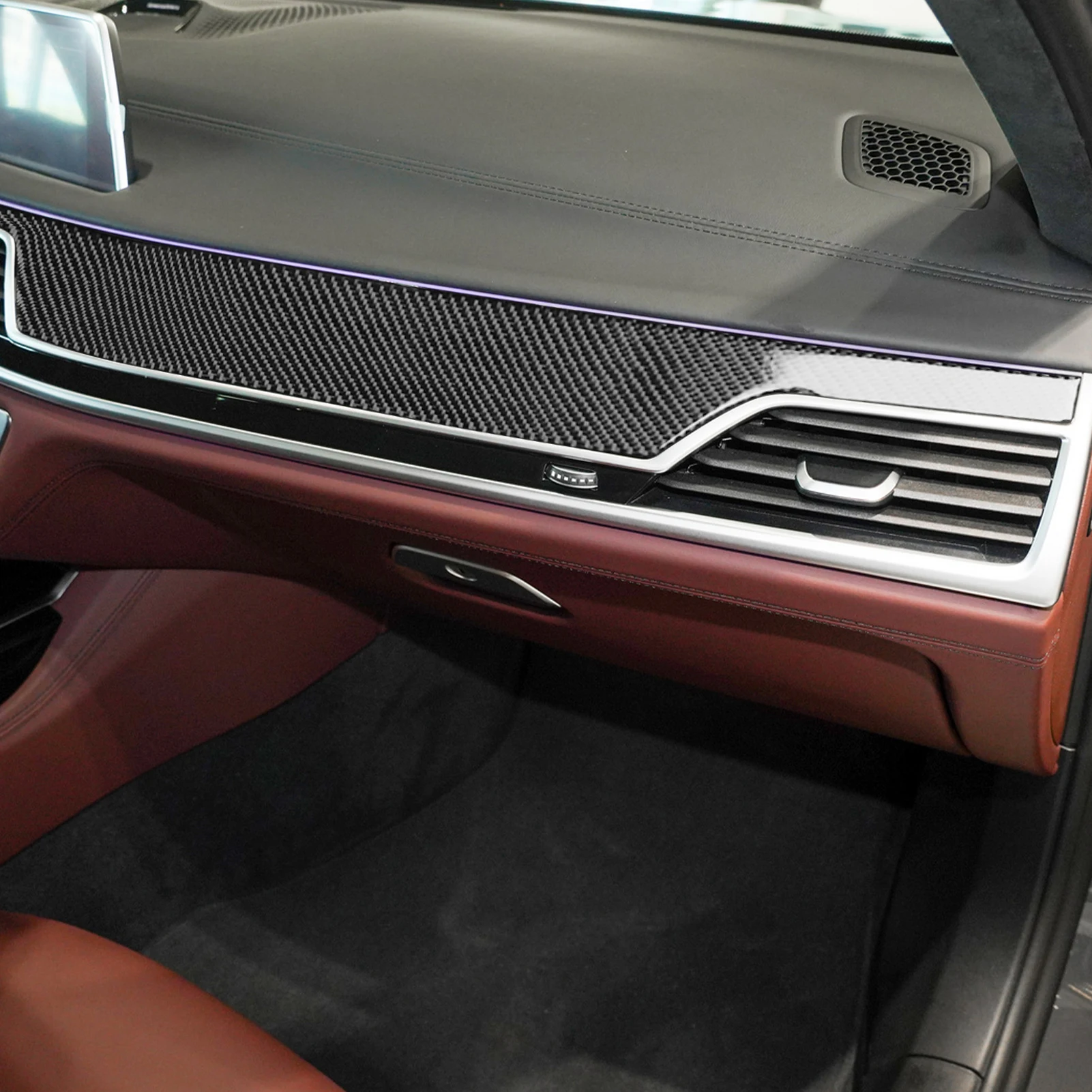 

Для BMW 7 серии G11 G12 2015-2022, углеродное волокно, второй пилот, панель приборной панели, накладка, автомобильные аксессуары, наклейка для украшения интерьера