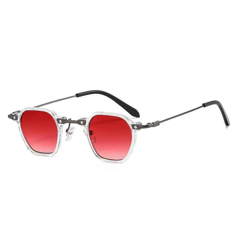 Neue Quadratische Retro Steam Punk Sonnenbrille Männer Frauen Runde Shades Gradienten Gläser Klare Linse Vintage Fahren Brillen Ozean Farbe – Detail 2