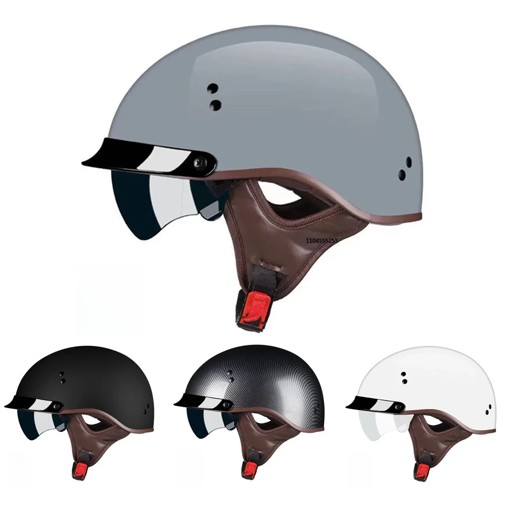 Motorcycle Helmet DOT Certification Vintage German Half Helmet Open Face Motorbike Scooter Casco Moto Helmet Men Casco Moto