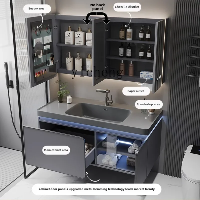 

B1 ceramic skin feeling integrated basin bathroom cabinet combination washbasin washbasin washbasin