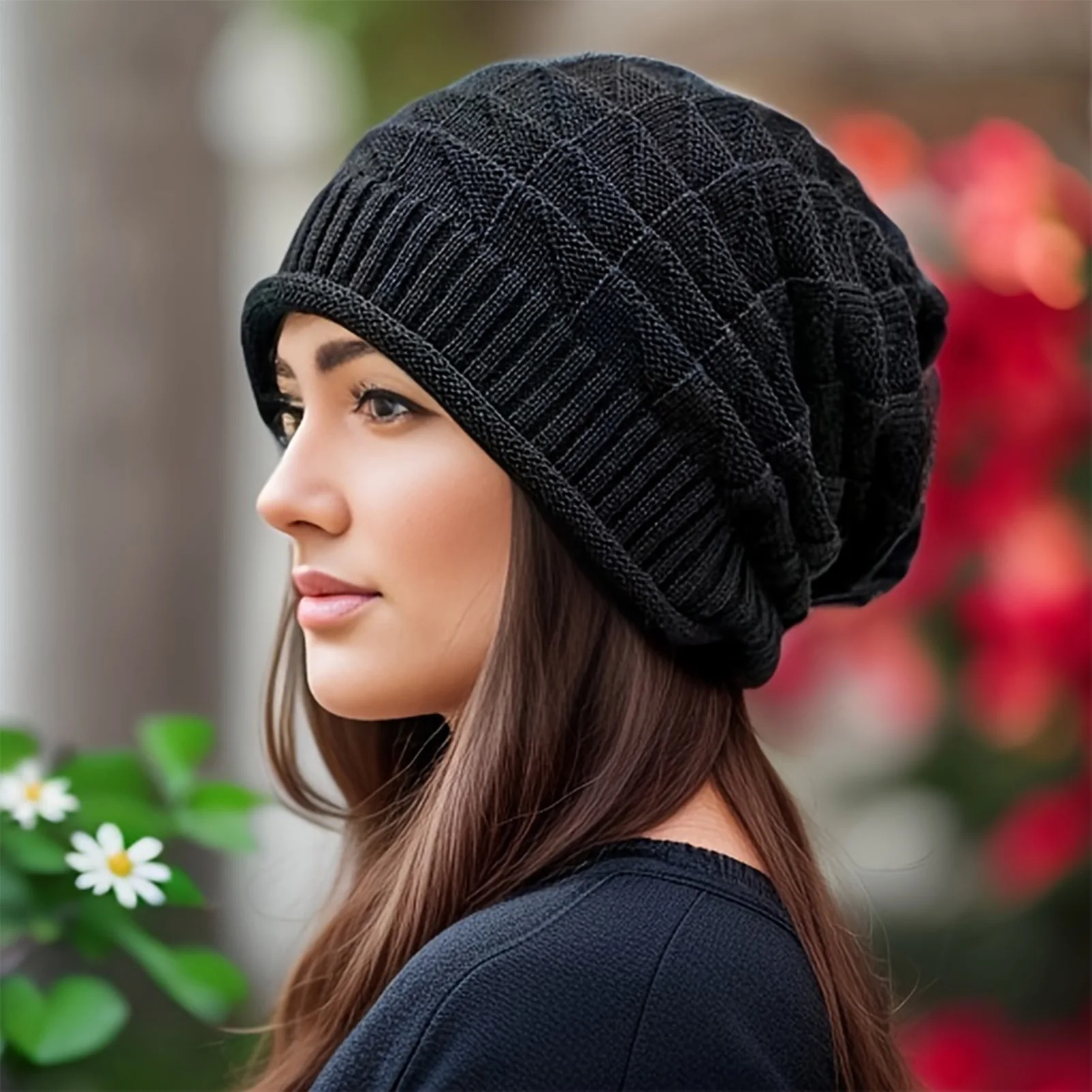 Winter Warm Skull Caps for Women Comfortable Warm Soft Knitted Beanie Hats for Cold Weather Wearing Head Warmer
