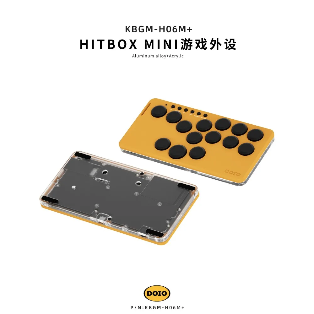 DOIO KBGM-H06M HITBOX aluminum alloy mini portable game keyboard joystick arcade fighting support switch PC PS4 PS5 steam RGB