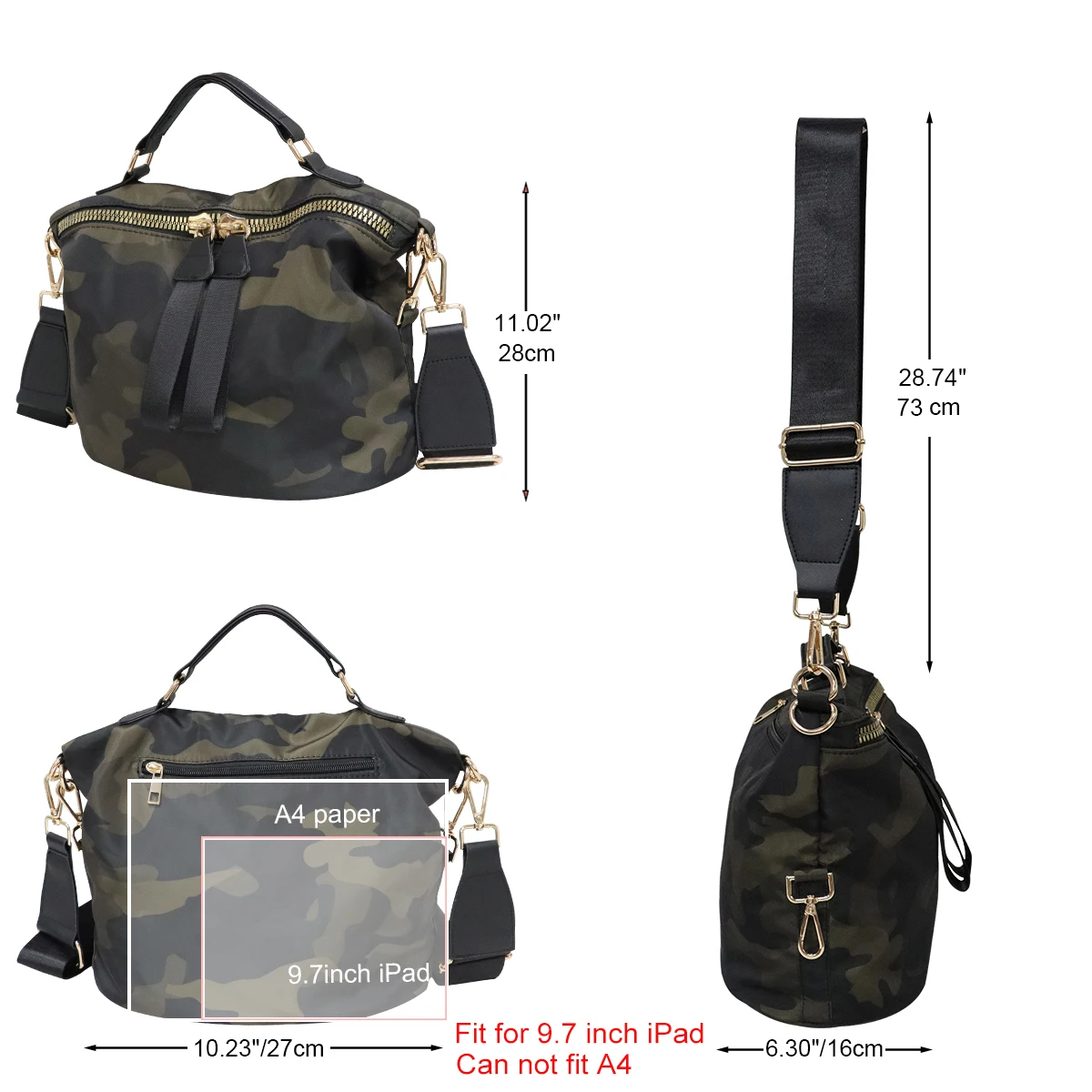 Women Nylon Handbag Anti-theft Casual Lightweight Travel Shopping Shoulder Bag Waterproof Crossbody bag