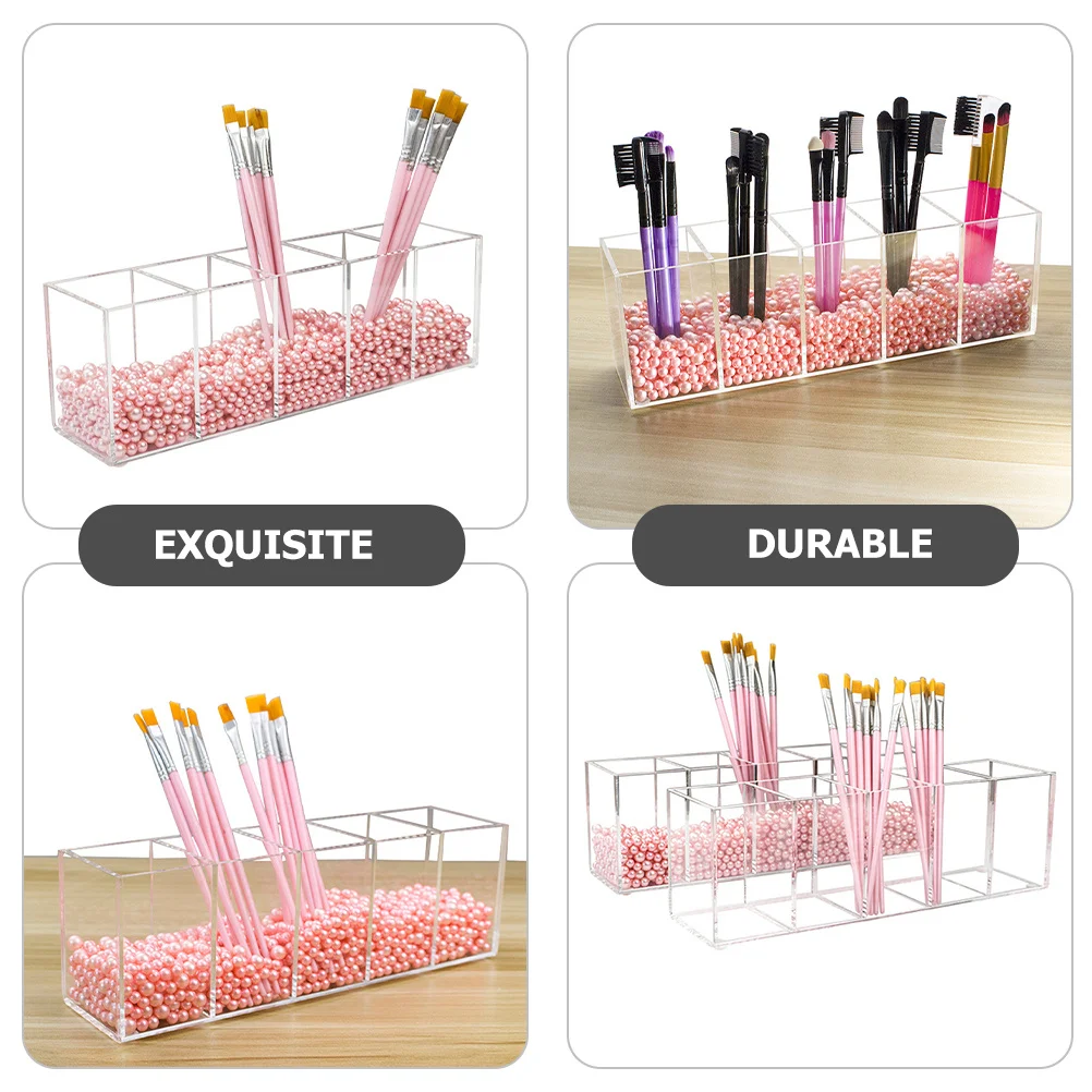 

Multi-Function Acrylic Makeup Organizer Large Capacity Desktop Storage Box Pen Holder Scratch Resistant Office