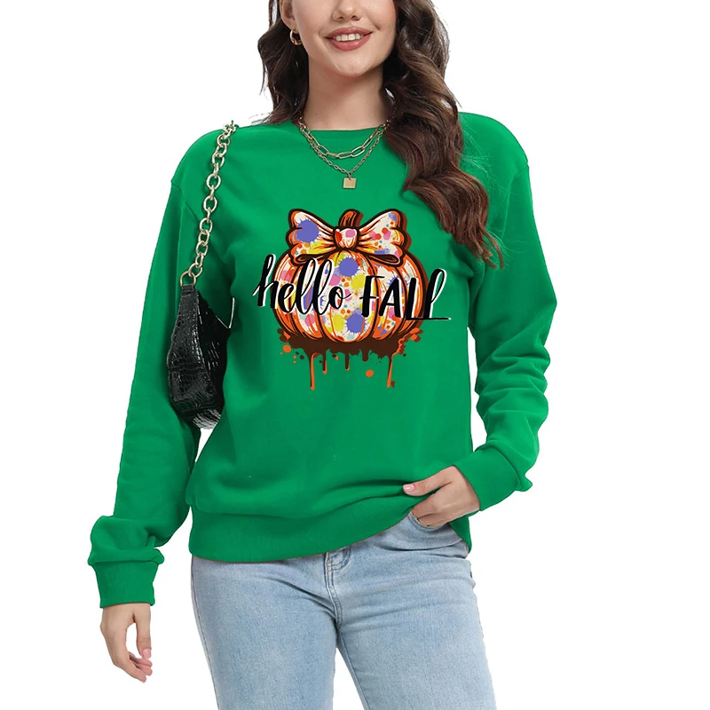 Halloween Cartoon Woman Clothing Long Sleeve Y2k  Sleep Lounge Pullover Skeleton Tops Clothes Sleep Tops Ladies Logo customized