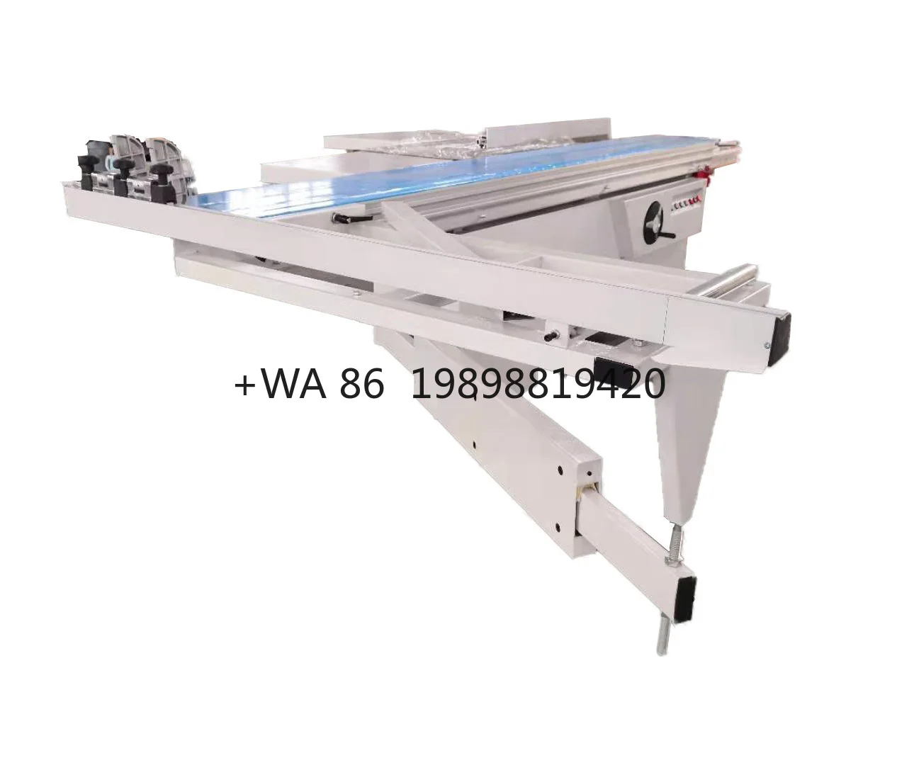 Woodworking Wood Board Precision Panel Sliding Circular Table Cutting off Saw Tilt 45 Degree 2 Blades Sawing Machine