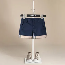 Boys Shorts Solid Colors Kids Trousers Girls Clothes Children Pants for Baby Short Boy Summer Beach Candy White Woven1-10Y