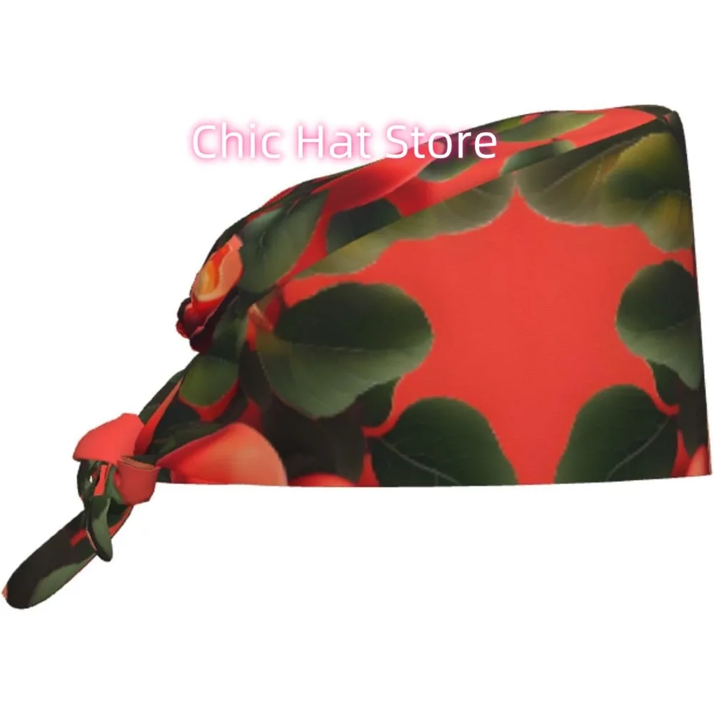 bone-de-trabalho-de-limpeza-com-estampa-de-damasco-vermelho-chapeu-de-chef-para-mulheres-e-homens-ajustavel-respiravel