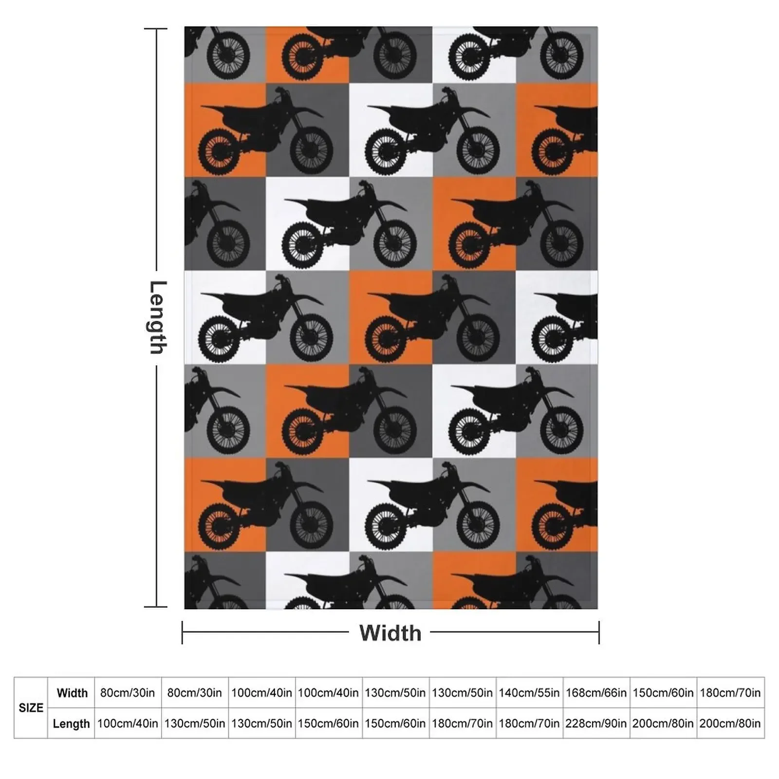 Dirt Bikes On Motocross Checker Board Throw Blanket couch cozy soft plush fuzzy picnic outdoor blanket
