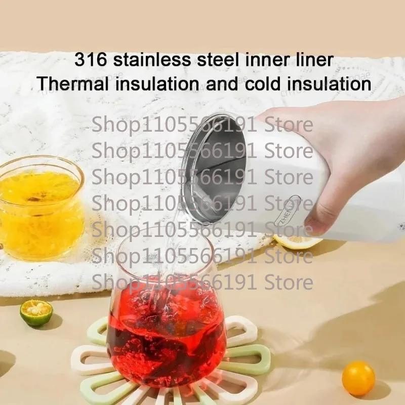 USB Electric Heating Cup 316 Stainless Steel Inner Liner Thermos Cup with Temperature Display Portable Outdoor Travel Cup 350ML