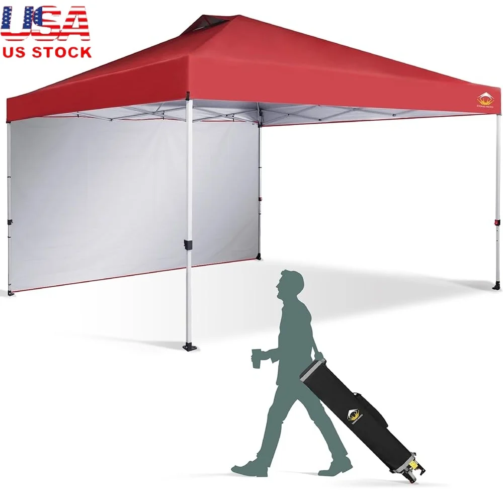 

12x12 Pop Up Canopy Tent Instant Setup 150D Silver Coated Fabric With Sidewall Ropes Stakes UV Protection Events Camping