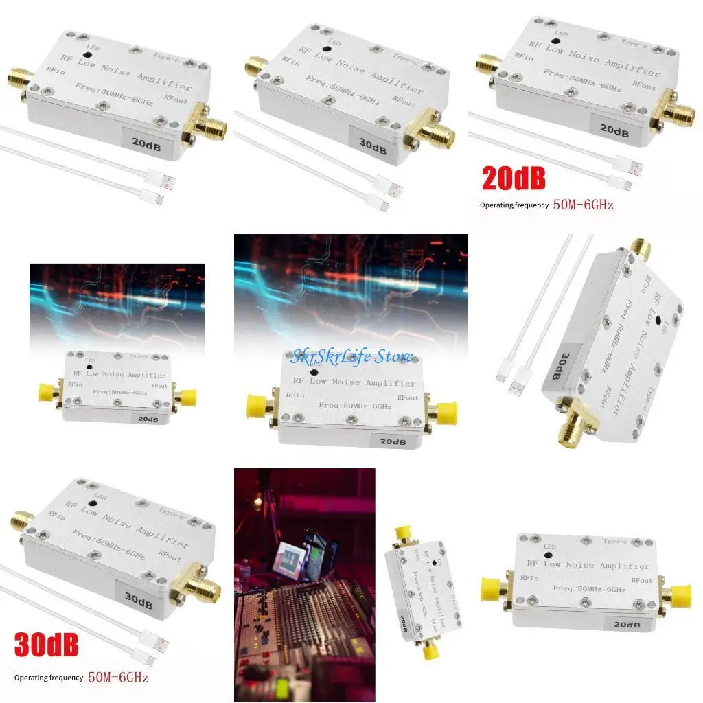 

E65E Low Noise Amplifiers 50Mhz-6Ghz Gains 30DB 20DB RF Amplifiers VHF UHF Wideband Low Noise Amplifiers for Receiver