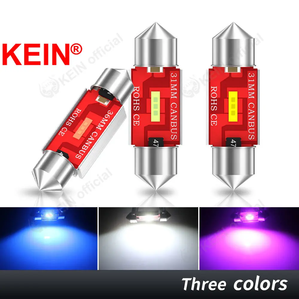 

KEIN 2PCS 12V 24V Super Bright SV8.5 C5W C10W Festoon 31 36 39 41 MM Car Light Led Bulb Interior Reading Dome Trunk Signal Lamp