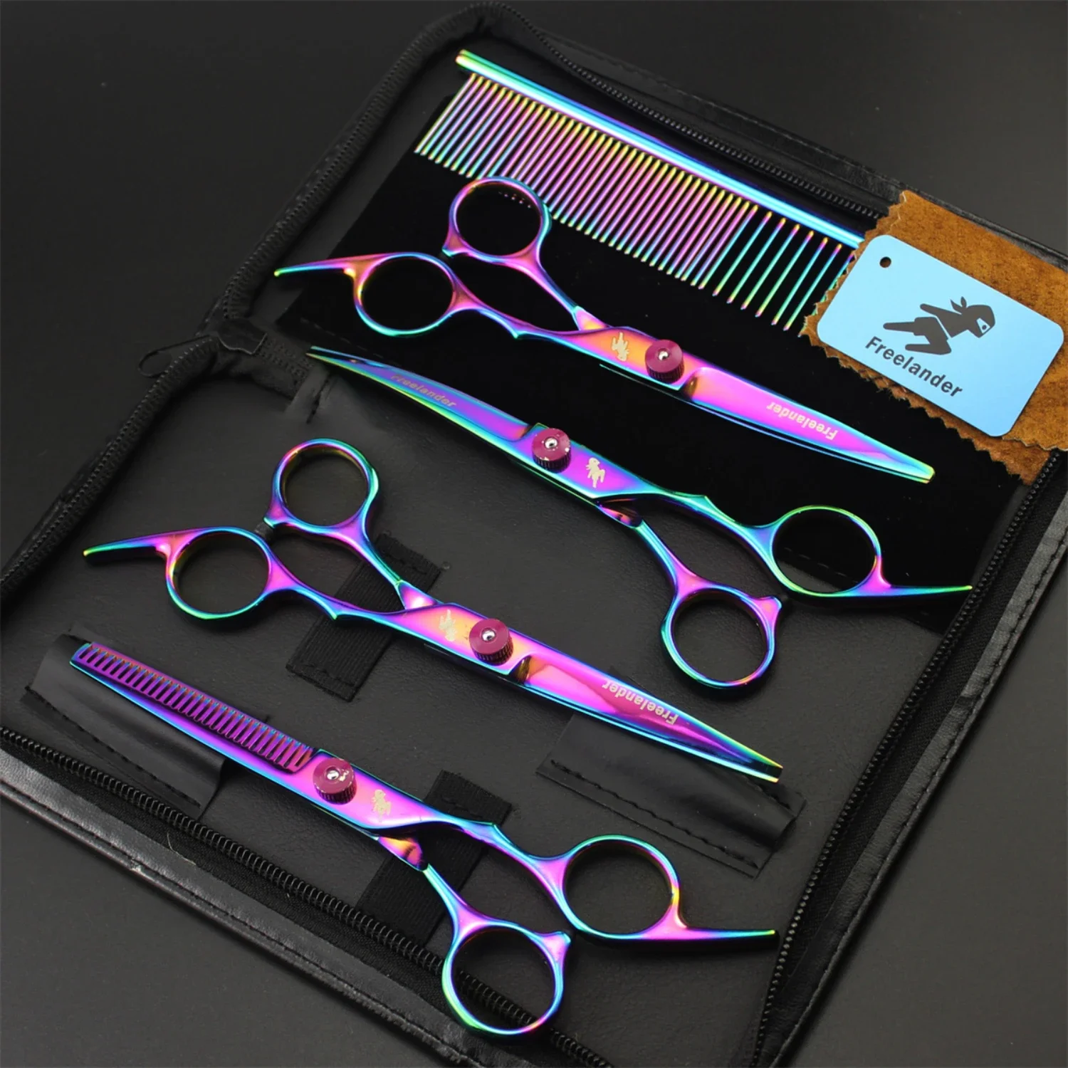 Top-Quality Luxurious Pink Japanese Stainless Steel Thinning Shears for Professional Pet Grooming - High-Grade, Durable 6