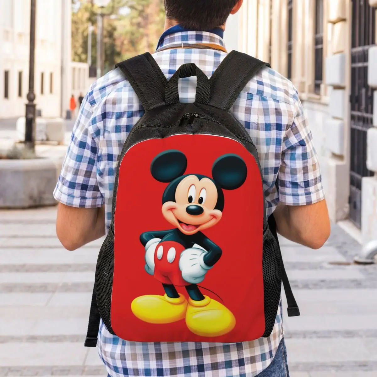 Benutzer definierte Disney Mickey Mouse Minnie Reise rucksack Frauen Männer Schule Laptop Bücher tasche Cartoon College Student Daypack Taschen