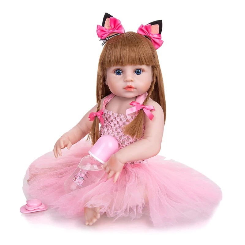 48cm Washable Girl for Doll Baby with Hair Soft Toy for Newborns Infa