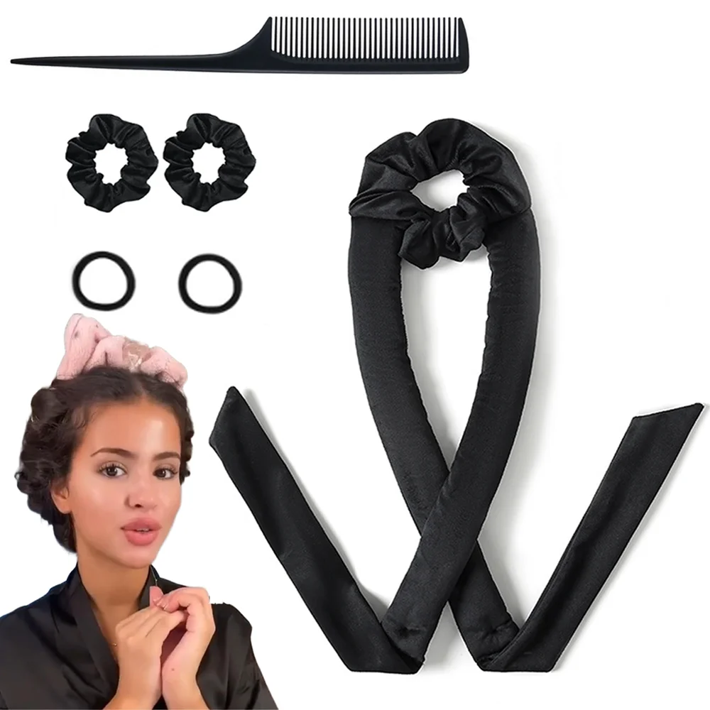 

New Heatless Curling Rod Headband Soft Hair Curler No Heat Hair Rollers Curlers Lazy Sleeping Curling Scrunchie Styling Tools