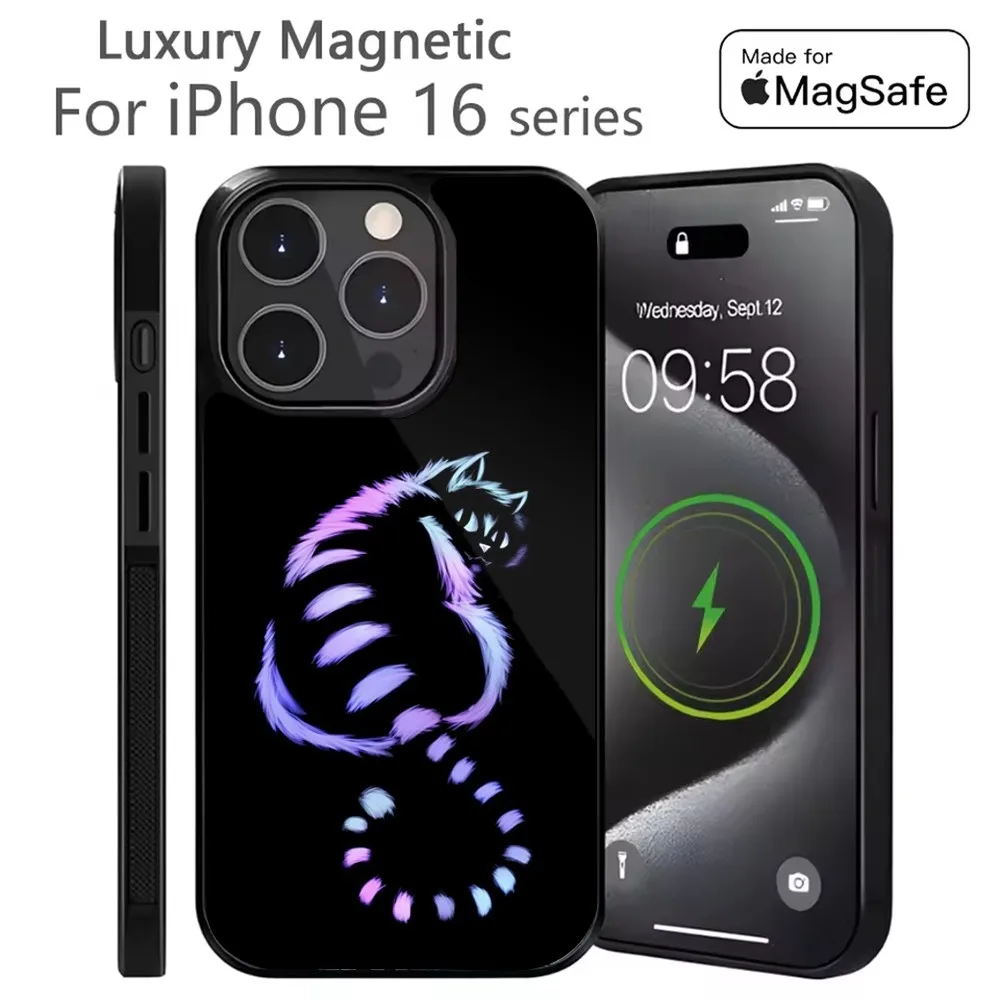 

C-CheshireS Cat Alice Phone Case For iPhone 16,15,14,13,12,11,Plus,Pro,Max Mini Magsafe Magnetic Wireless Charging