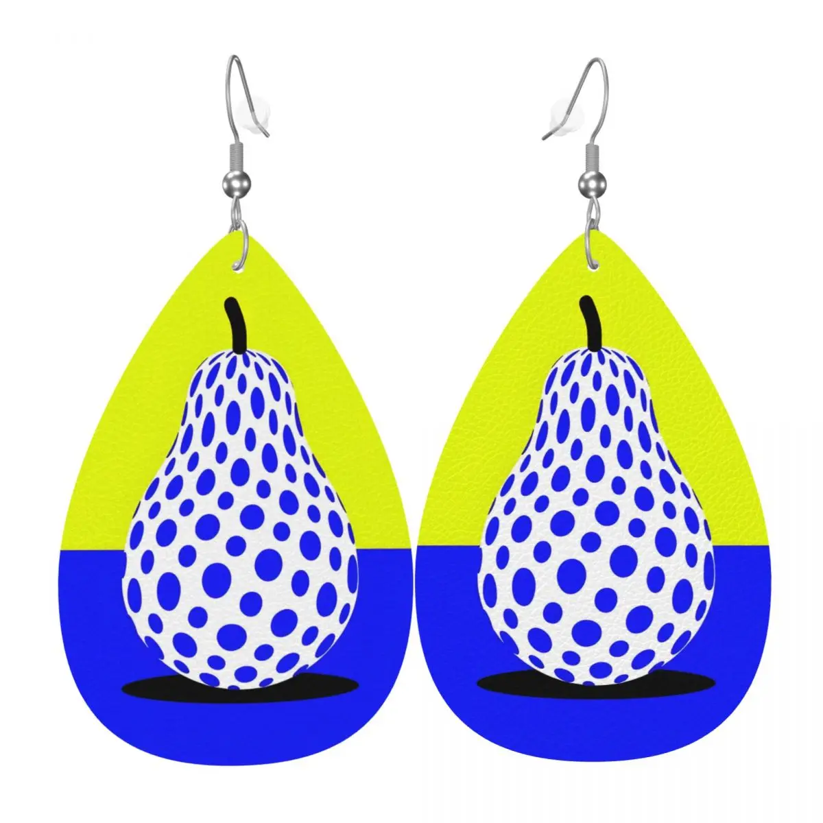 

Custom Drop Dangle Earrings Yayoi Kusama Leather Teardrop Earrings Aesthetic Polka PVC Leather for Gifts Dainty Jewelry