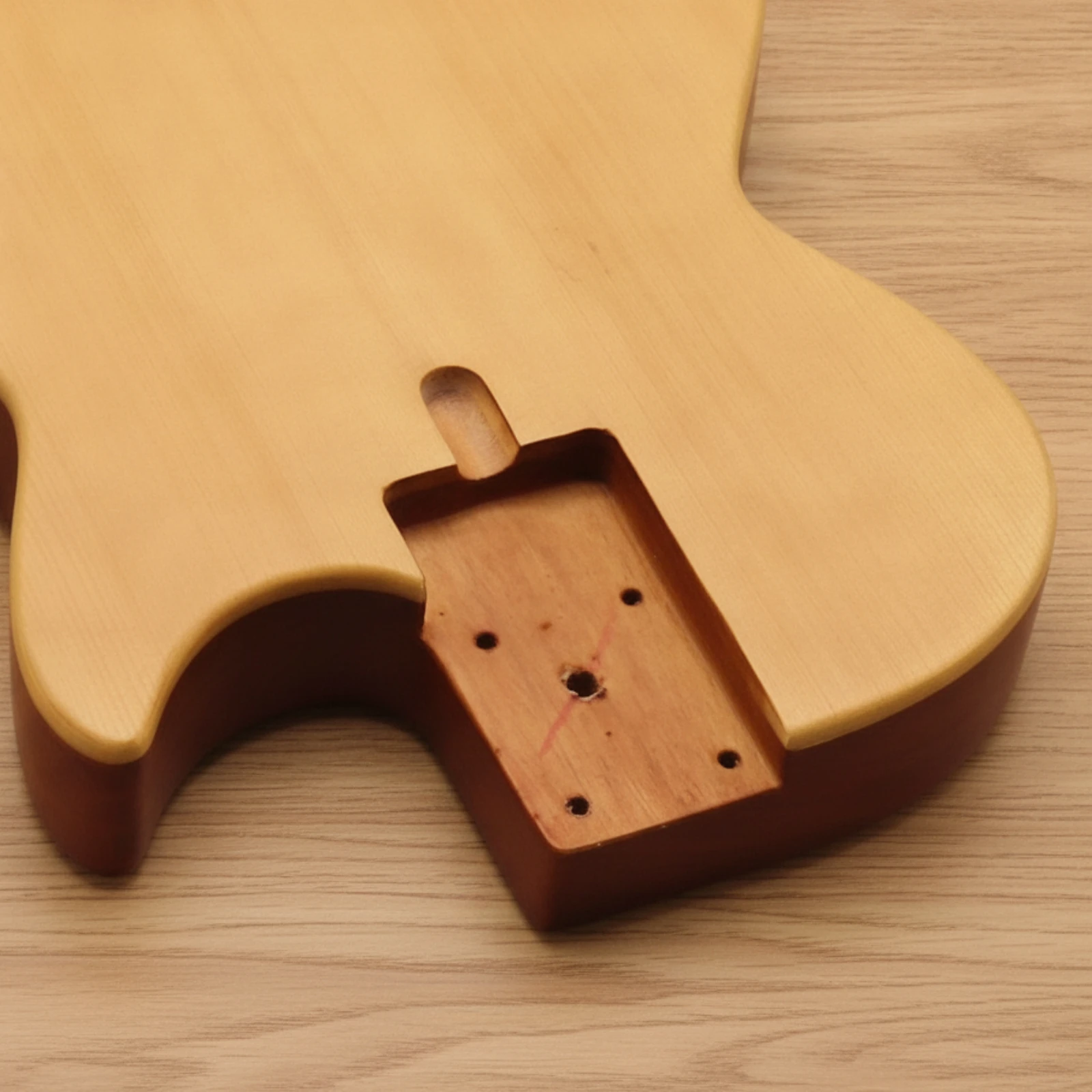 Guitar Body Blank Unfinished Guitar Body with Cutaway Customizable Natural Tonal Acoustic Resonance for Luthiers, Luthiery