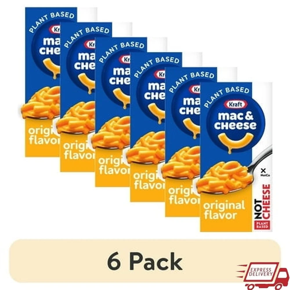 Paquete de 6 macarrones y queso a base de plantas, estante cremoso de sabor Original, caja de comida para Pasta estable, comida práctica de 6oz