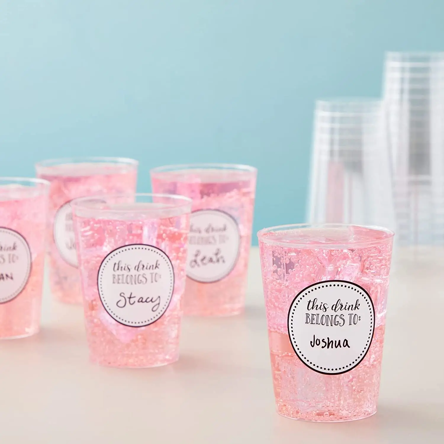 Slip-on drink sticker for cups and water bottles, this drink belongs to wedding receptions, birthday parties, anniversaries, coc