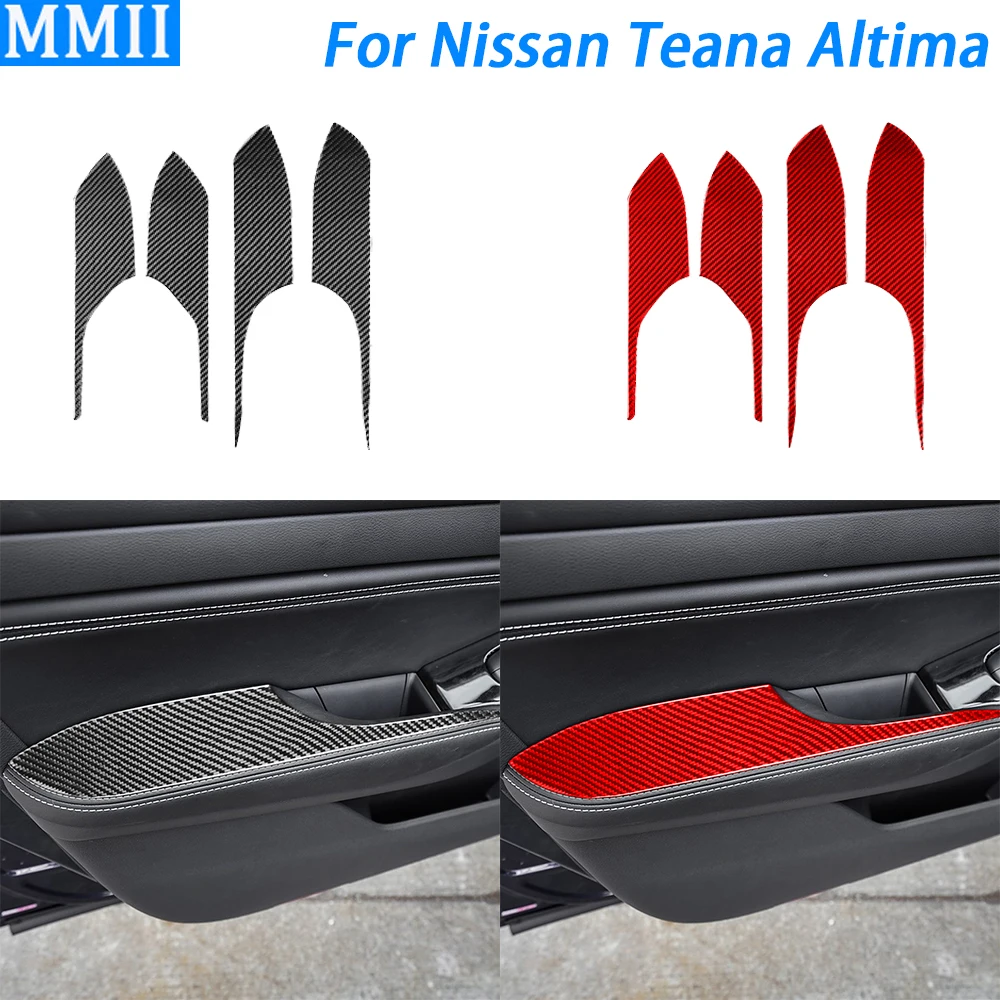 

For Nissan Teana Altima 2019-2024 Carbon Fiber Inner Door Armrest Panel Trim Cover Car Interior Decoration Accessories Sticker