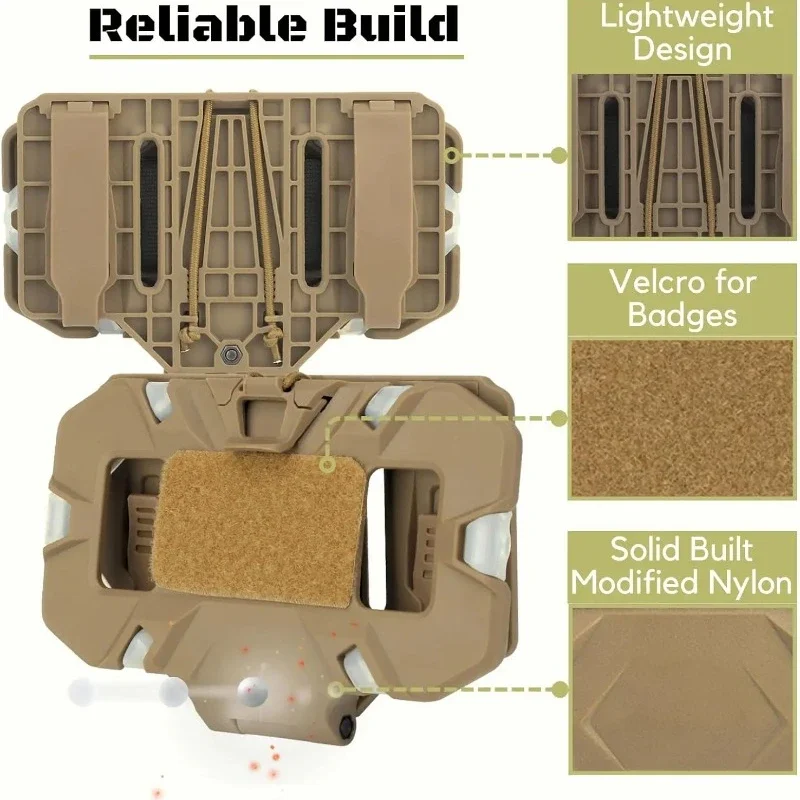 Transportadora de Telefone Molle para Navegação Outdoor Board, suporte tático, Vest Peito Rig Mount, acesso rápido, placa Airsoft