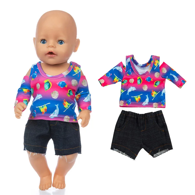 Doll Unicorn Romper Clothes for 40cm 43cm Born Baby Doll Wear Sets for 18 Inch Doll Coat Accessories Toys Wear