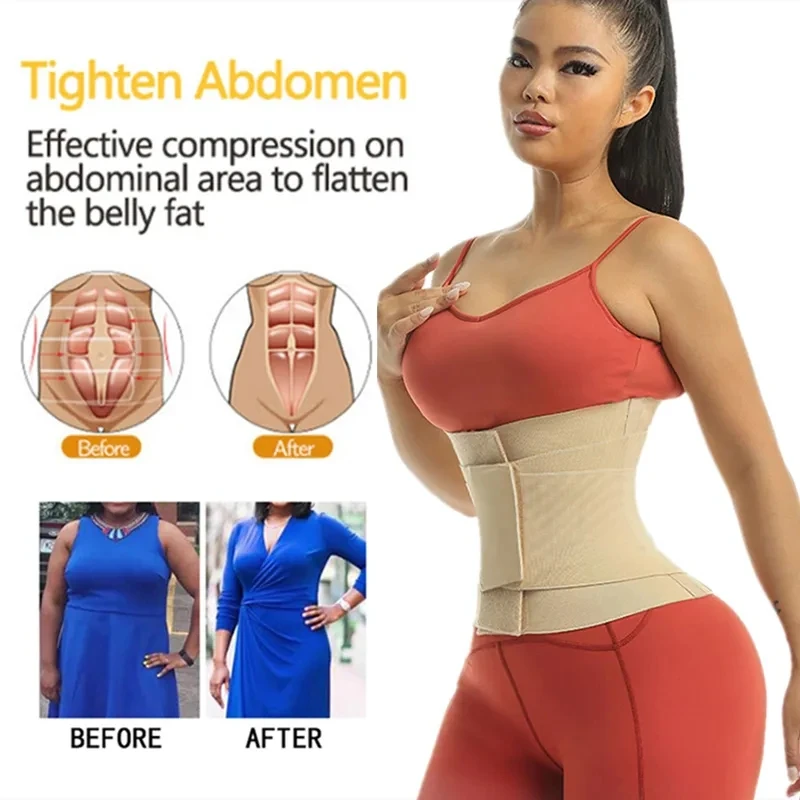 Waist Trainer Snatch Me Up Bandage Wrap Tummy Slimming Sheath Women Body Shaper Corset Top Trimmer Belt Wrap Bands Shapewear