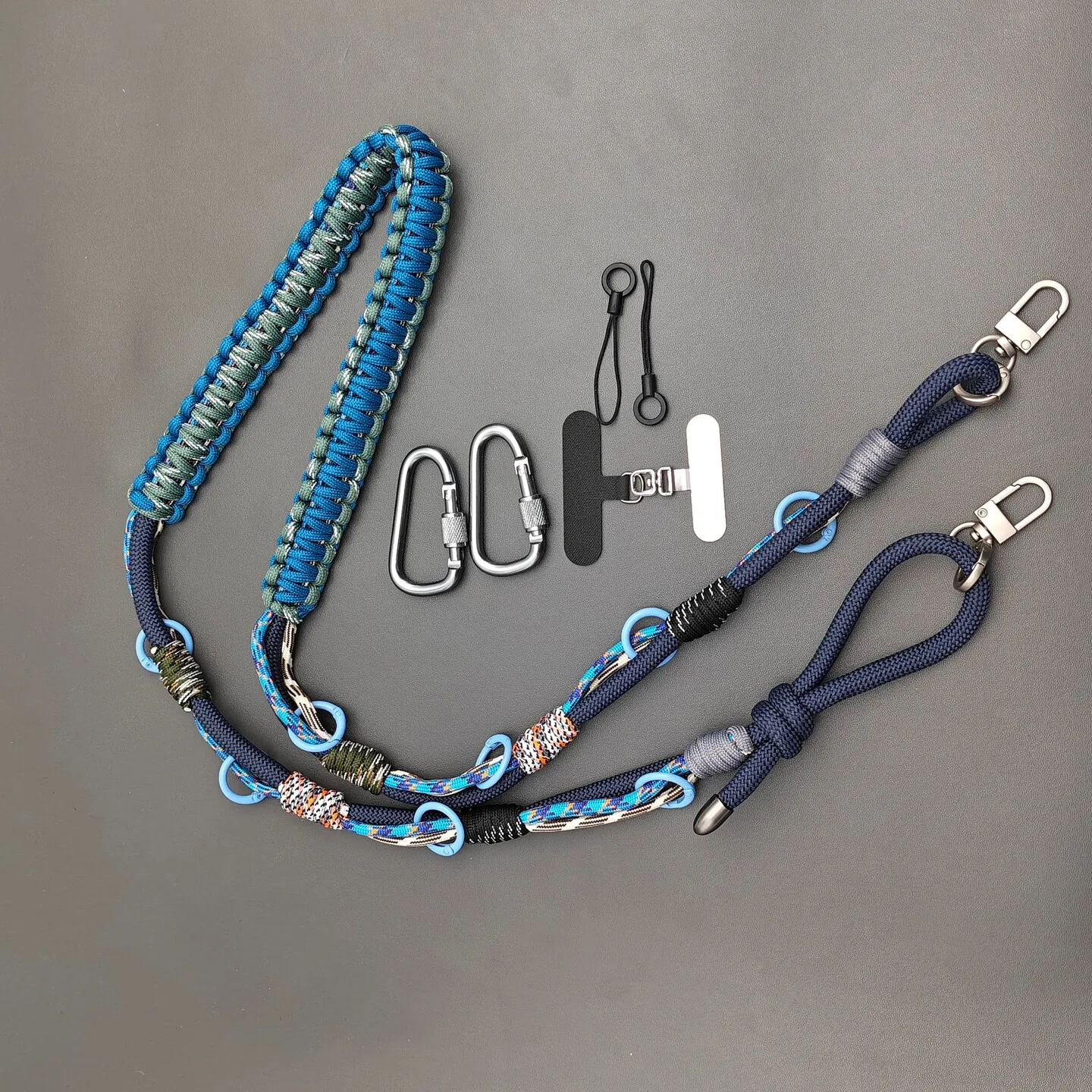 Multifunctional Hand-woven Phone Lanyard Adjustable Crossbody Strap Carabiner Decor Rope Camera Bag Replacement Shoulder Strap