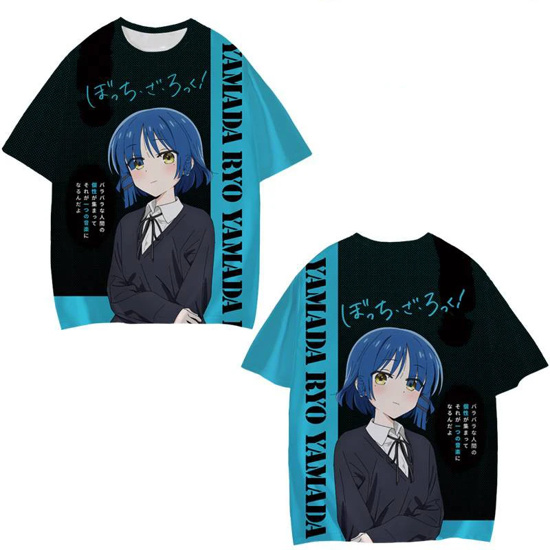 Camisetas de Manga corta para hombre y mujer,ropa de calle con estampado 3D de Bocchi The Rock, de gran dimension, a la moda