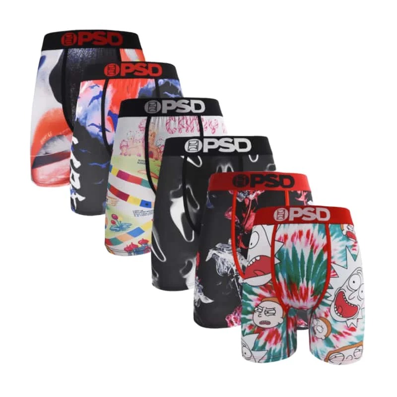 6Pcs Sexy Men Underwear Boxer Short Fashion Print Male Underpants Breathable Men Panties Lingeries Plus Size Men's Boxer Briefs