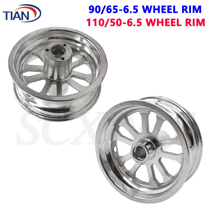 

6.5 Inch Aluminum Wheel Hub 90/65-6.5 Front 110/50-6.5 Rear for Electric Scooter 47/49cc Mini Motor Wheel Rims Parts