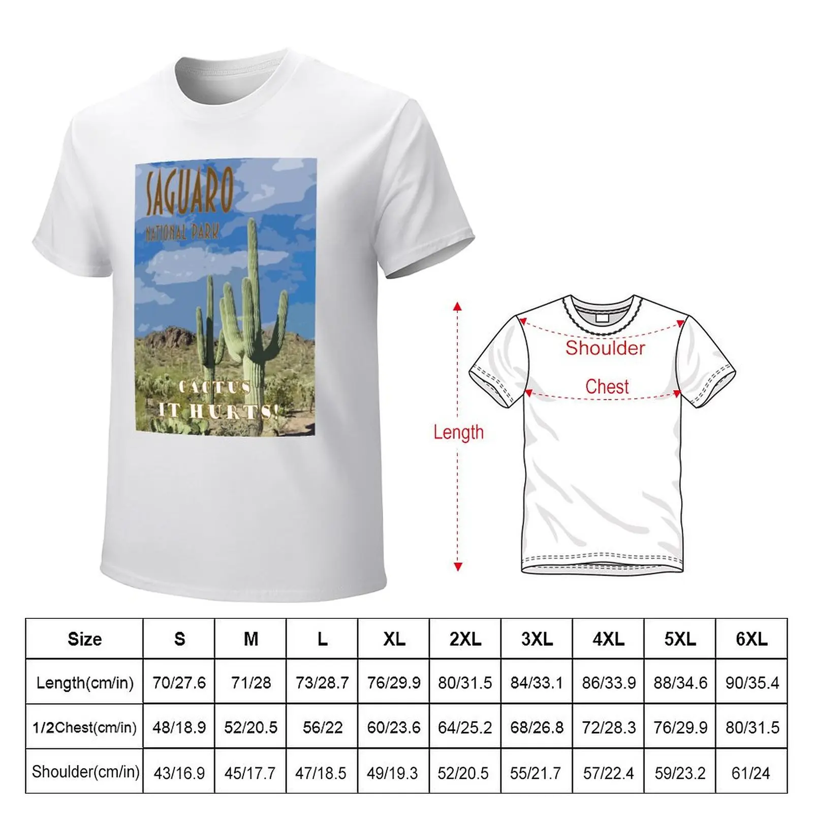 Saguaro National Park Funny Travel Poster T-shirt graphics animal prinfor boys funnys men t shirt