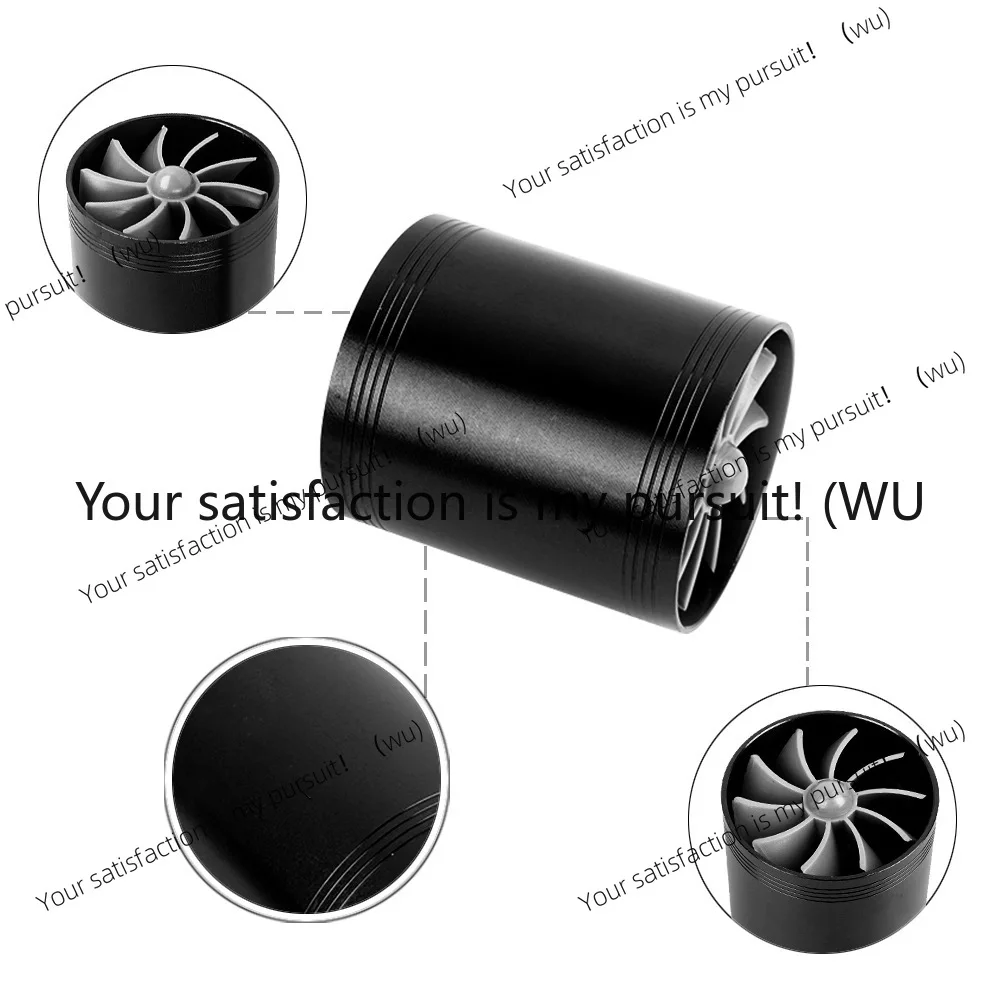 Car Air Intake Turbine Refit Turbo Gas Fuel Oil Saver Dual Fan Turbo Supercharger Turbine Fit for Air Intake Hose Dia 65-74mm