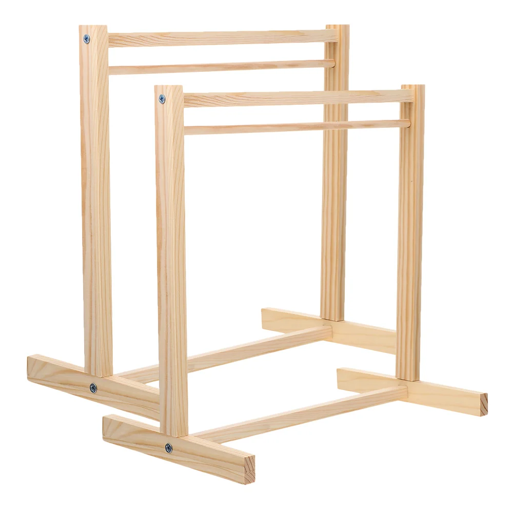 2 Pcs Baby Clothes Hanger Rack Accessories House Furniture Wooden Clothing Holder Mini Hangers Small Shelf Coat