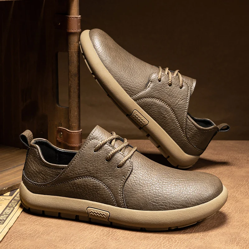 Casual Leather Men Shoes Comfortable Slip on Loafers Flats Hot Sale Outdoor Moccasins Driving Shoes Walking Shoes