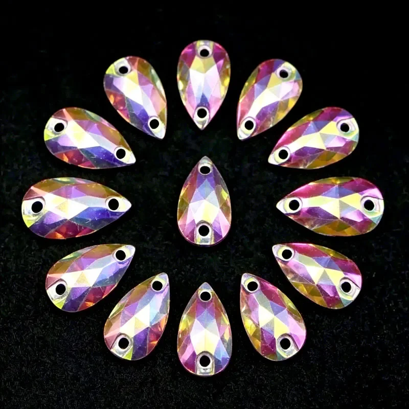 10 Pcs Teardrop Shaped Fly Fishing Rig Reflector Spinner Blades Iridescent Laser Freshwater Fishing Tackle Accessories