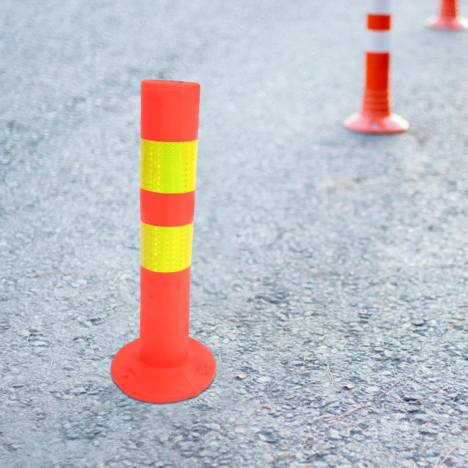 Columna de advertencia Material sólido de PU 45cm barrera de seguridad de asistencia de estacionamiento de garaje cono de tráfico duradero parada de estacionamiento reflectante