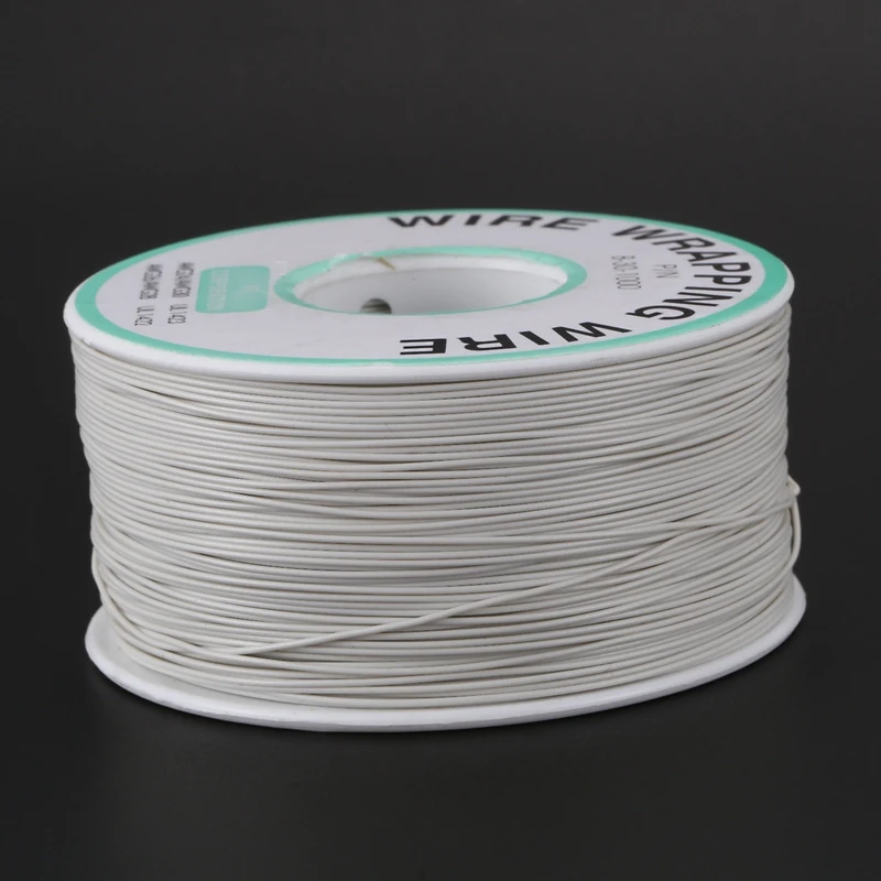 305M White PVC Coated Tin Plated Copper Wire Wire-Wrapping 30AWG Cable Roll